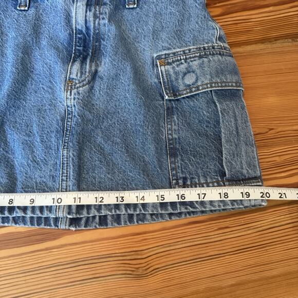 Abercrombie & Fitch High Rise Mini Skirt Size 28 / 6 Denim Side Pockets 90s EUC - Picture 11 of 12